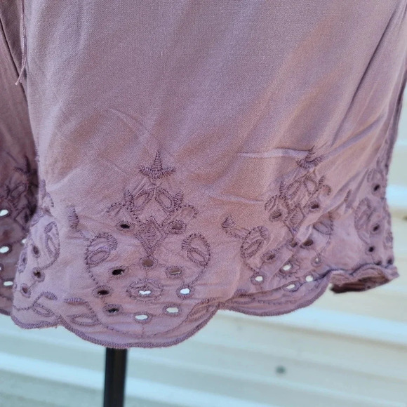 Mossimo supply Women's Romper Off Shoulder Eyelet Cut Strapless Casual Purple XS - Picture 7 of 11